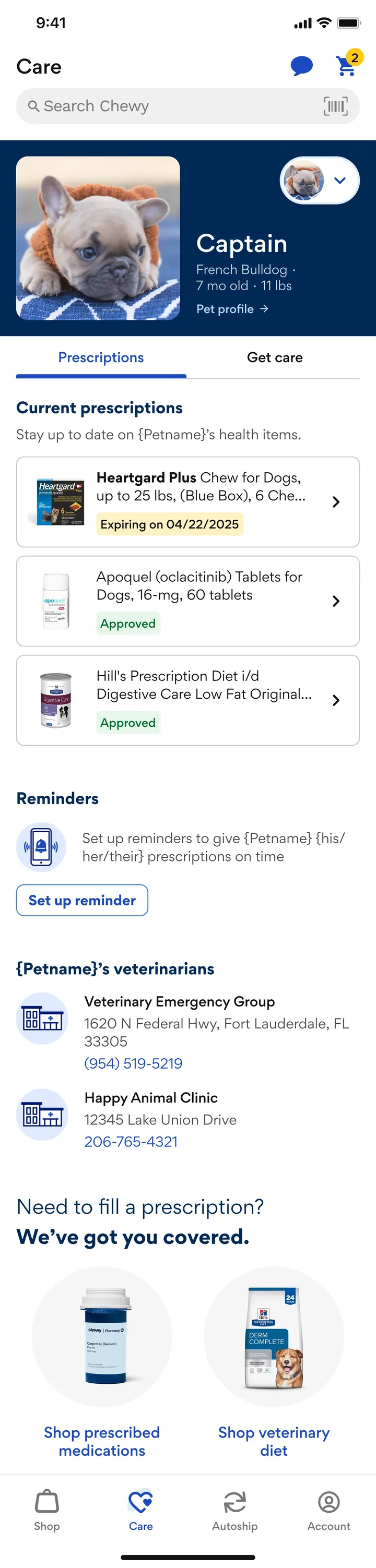 Pharmacy customer view