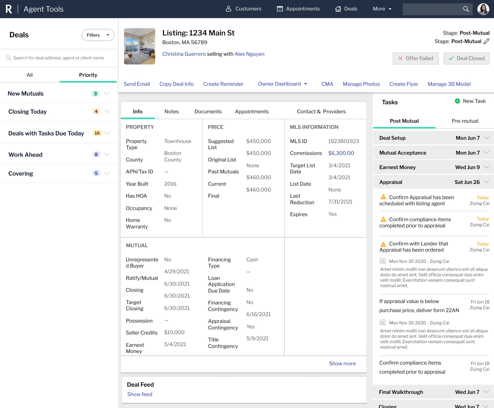 Deal management at Redfin