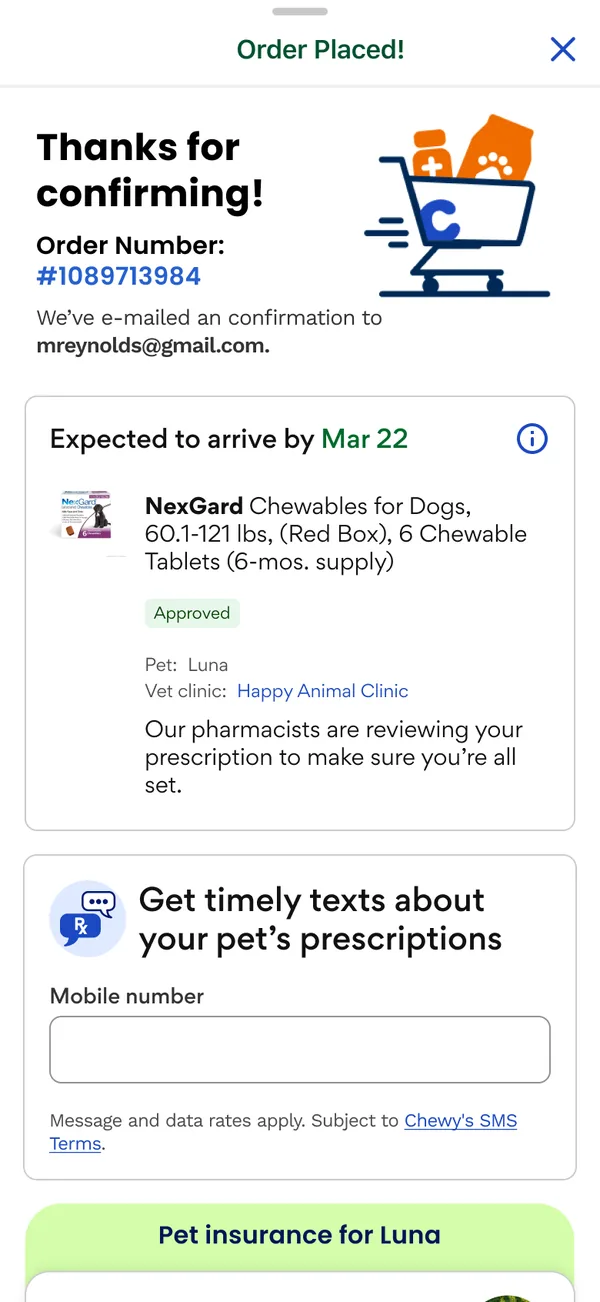 Order confirmation